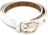 Riem met Ronde Ringen - PU Kunstleer - 100x2 cm - Wit - Dielay