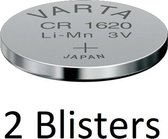 2 Stuks (2 Blisters a 1 st) Varta CR1620 Wegwerpbatterij Lithium