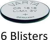 6 Stuks (6 Blisters a 1 st) Varta CR1616 Wegwerpbatterij Lithium