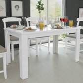 Eettafel Wit (Incl LW Klok) Rechthoekig - Dineertafel - Eet tafel - Eetkamertafel - Woonkamer tafel