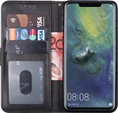 Huawei mate 20 pro hoesje bookcase met pasjeshouder zwart wallet portemonnee book case cover