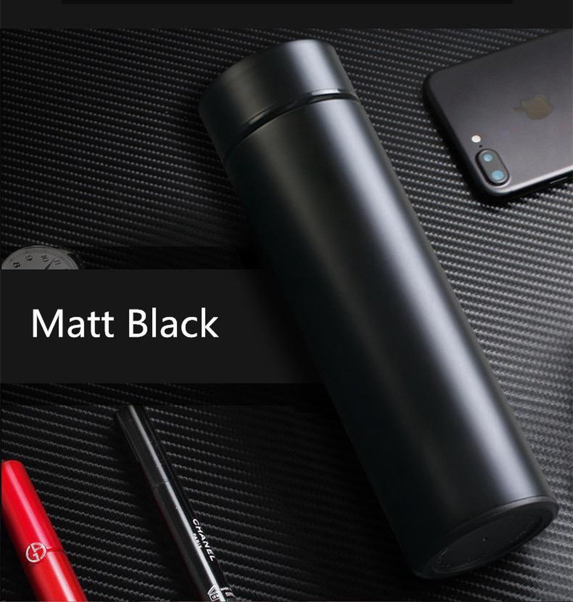 Gourde Isotherme Intelligente Morning Campers - Affichage Température LED - Garde Le Chaud 12h, Le Froid 24h