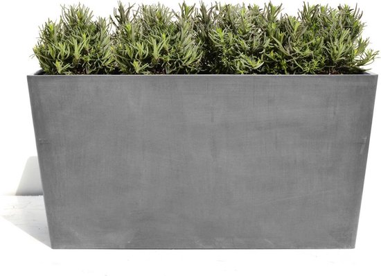 Ecopot Paris lang grijs 80 cm - planten/bloembak-pot | bol.com