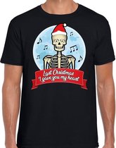 Fout Kerst shirt / t-shirt - Last Christmas i gave you my heart - zwart voor heren - kerstkleding / kerst outfit L (52)