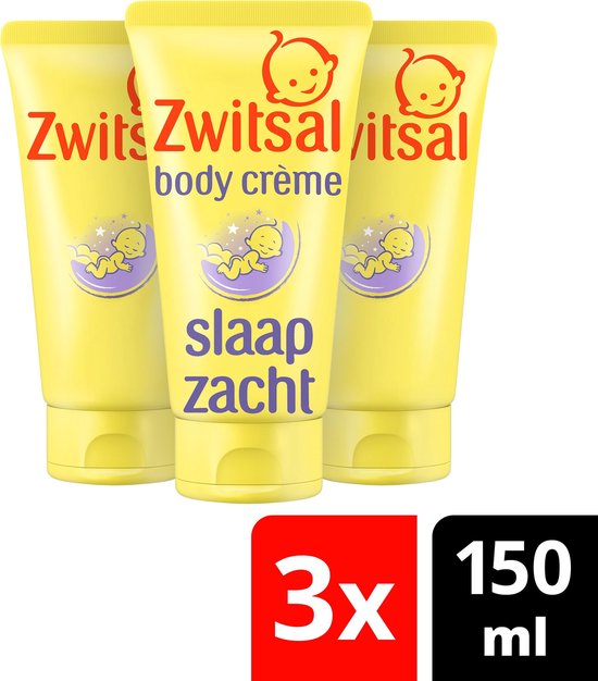 toonhoogte voelen onderwijzen Zwitsal Baby Slaap Zacht Body Crème Lavendel - 3 x 150 ml -  Voordeelverpakking | bol.com