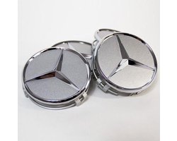Mercedes Naafdoppen B66470202 - zilver set van 4 - 75mm diameter
