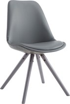 CLP Laval Bezoekersstoel - Rond - Kunstleer grijs grijs