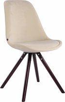 CLP Toulouse - Eetkamerstoel - Rond frame - Fluweel creme cappuccino (eik)