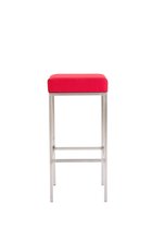 Clp Newark 80 - Set van 2 barkrukken - Stof - Rood RVS