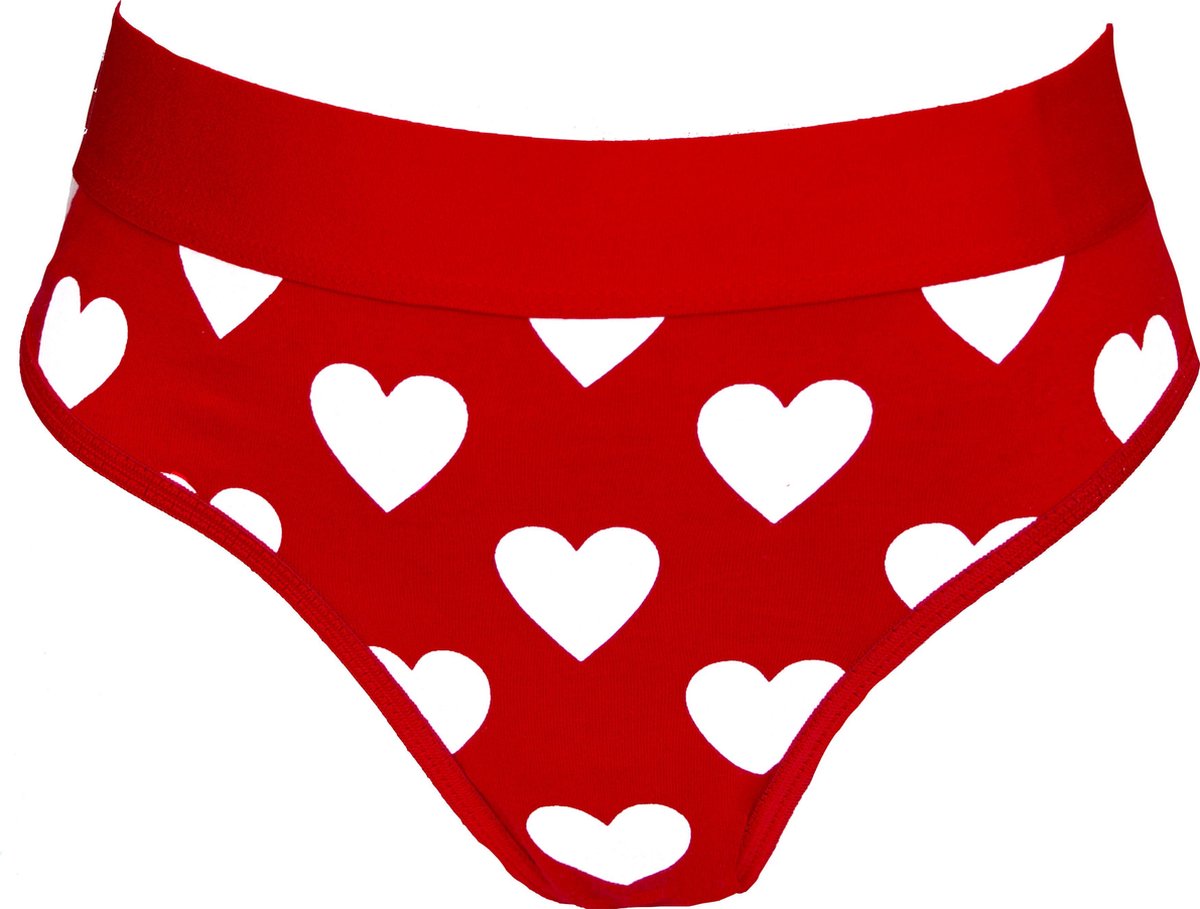 MijnOnderbroek Valentijnsdag string (hartjes) - Liefdes onderbroek -  Rood/Wit - Maat S | bol.com