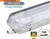 Complete LED TL Armatuur 150cm 48W, 5760LM (High Lumen), 3000K Warm Wit, IP65, Incl. 2x led buizen