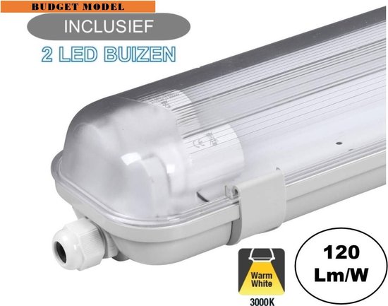 Complete LED Armatuur 150cm 48W, 5760LM (High 3000K Warm IP65, | bol.com
