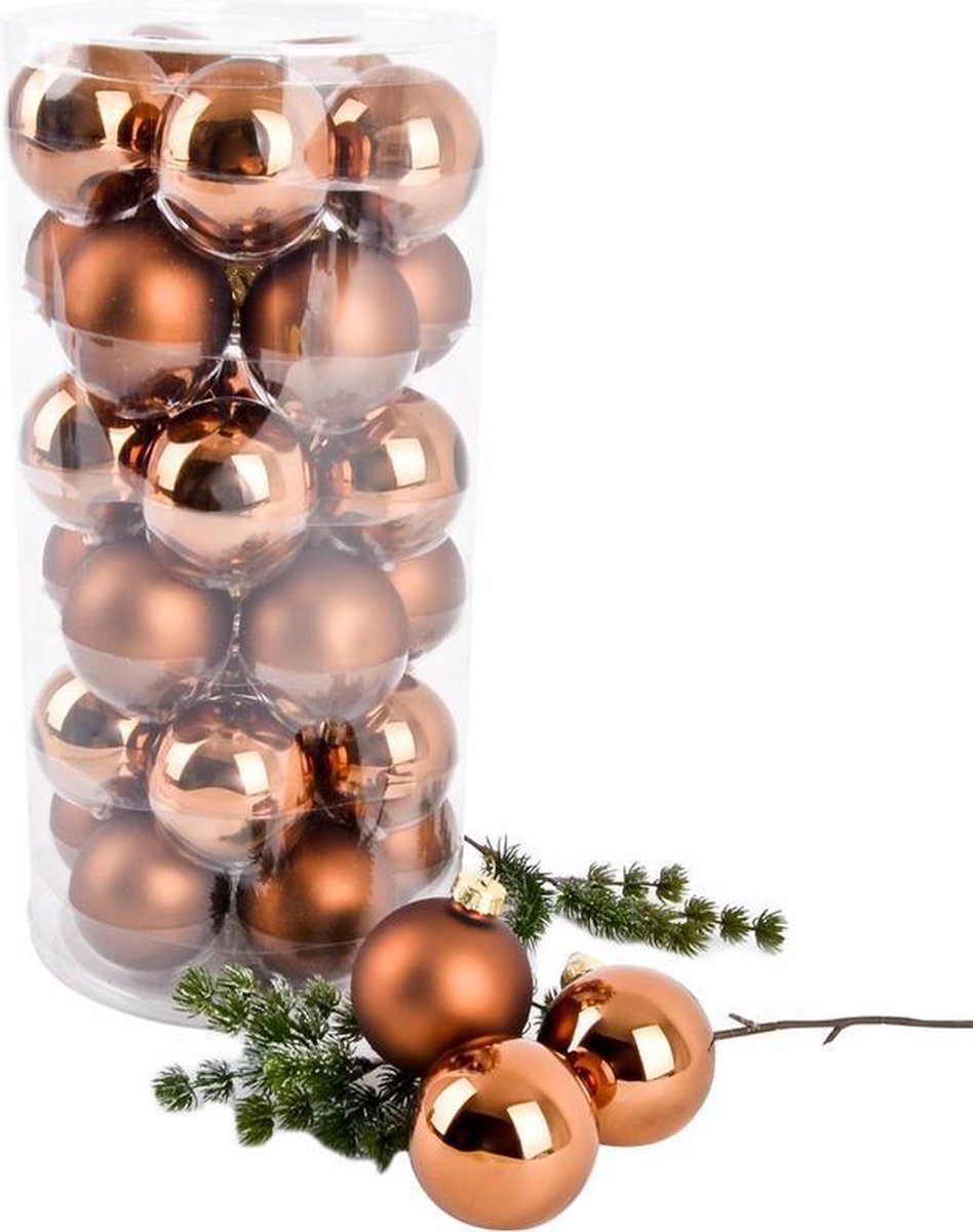 Kerstballen bruin 4 cm 36st