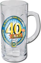 Verjaardag - Bierpul - 40 Jaar - In cadeauverpakking  met gekleurd lint