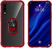 Ring Colorfone BackCover pour Huawei P30 Transparent Rouge