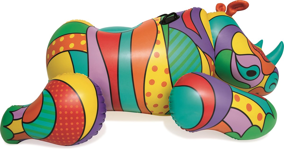 XL opblaasbare neushoorn - 200x117x84cm - model 41116 - Art Collections - reparatiesticker