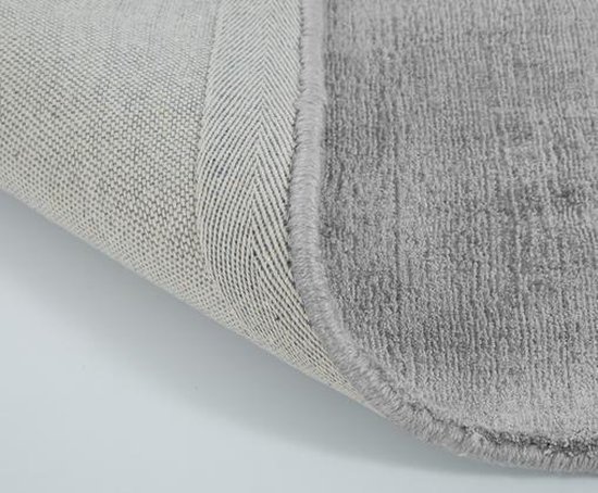 Design tapijt | Viscose vloerkleed Jane 90x150 | vloertapijt donker grijs  met de hand... | bol.com