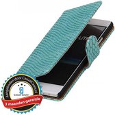 Bookwallet slang lichtblauw hoes Huawei P9 Lite