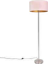 QAZQA simplo - Vloerlamp | Staande Lamp met kap - 1 lichts - H 169 cm - Roze - Woonkamer | Slaapkamer