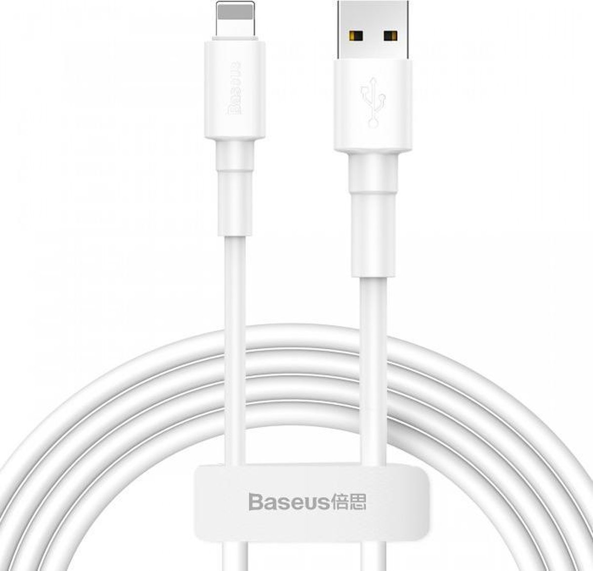 Baseus - Lightning USB Kabel voor iPhone & iPad met Anti-kabelbreuk - Wit