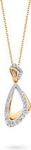 Velini jewels -P2014G -Hanger+Ketting  -925 Zilver 14 karat verguld -Cubic Zirkonia