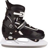 Patin de hockey sur glace Nijdam 3170 Junior - Réglable - Semi-Softboot - Noir / Blanc - Taille 29-32