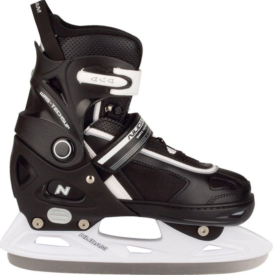 Patin de hockey sur glace Nijdam 3170 Junior - Réglable - Semi-Softboot -  Noir / Blanc... | bol