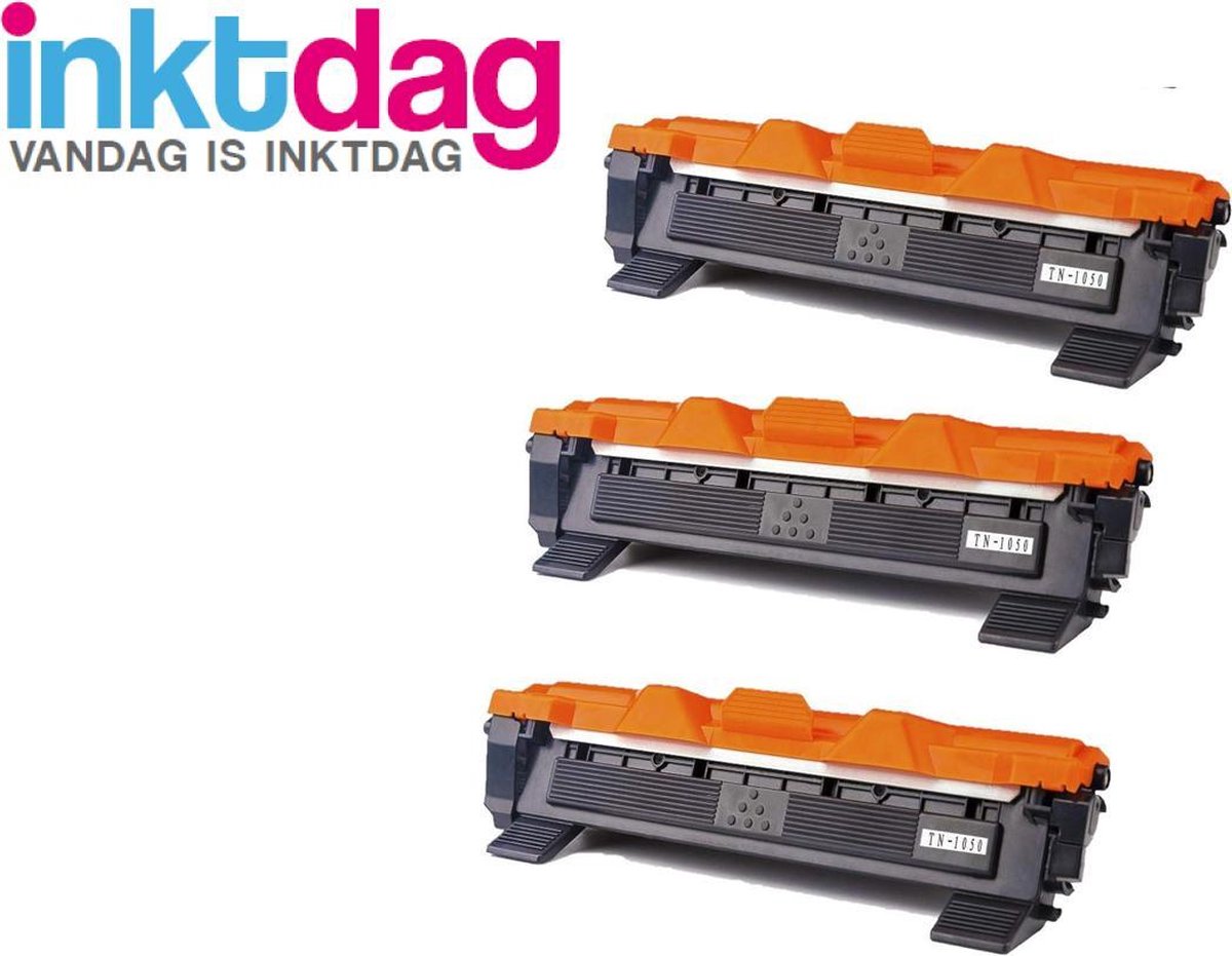 Inktdag huismerk Brother TN1050 zwart toner cartridge (3 stuk) geschikt voor printers Brother DCP-1510 , DCP-1511, DCP-1512 , DCP-1610 W , DCP-1612 W , HL-1110 , HL-1111 , HL-1112 , HL-1210W, HL-1212W, MFC-1810, MFC-1811, MFC-1910 W