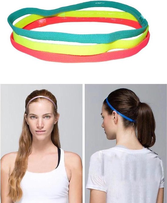 Set van 10 dezelfde sporthaarbanden Elastische anti-slip haarbandjes Trendy |