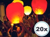 20 x Gekleurde Wensballonnen vliegende papieren lantaarns ufo ballon zweeflantaarn: