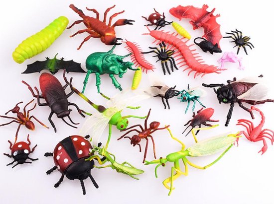 Set van 15 soorten insecten, spinnen en vleermuizen. Goede kerstcadeau voor  kinderen... | bol.com