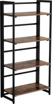 Nancy's Multifunctionele Kast - Inklapbare Boekenkast - 4 Planken - Industrieel - Boekenkasten - 60 x 30 x 125.5 cm