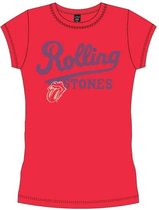 The Rolling Stones Dames Tshirt -M- Team Logo Rood