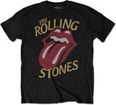 The Rolling Stones - Vintage Typeface Heren T-shirt - M - Zwart