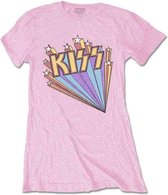 Kiss - Stars Dames T-shirt - S - Roze