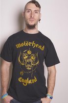 Motorhead Heren Tshirt -S- England Classic Gold Zwart