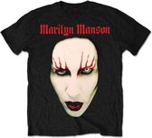 Marilyn Manson Heren Tshirt -S- Red Lips Zwart