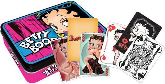 Afbeelding van het spel Betty Boop 2 sets speelkaarten in blikje