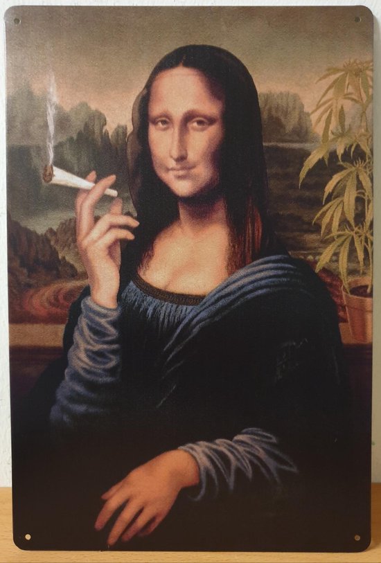 Mona Lisa Joint Reclamebord van metaal METALEN-WANDBORD - MUURPLAAT