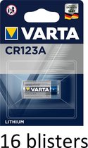 16 stuks (16 blisters a 1 st) Varta CR123A Wegwerpbatterij Lithium
