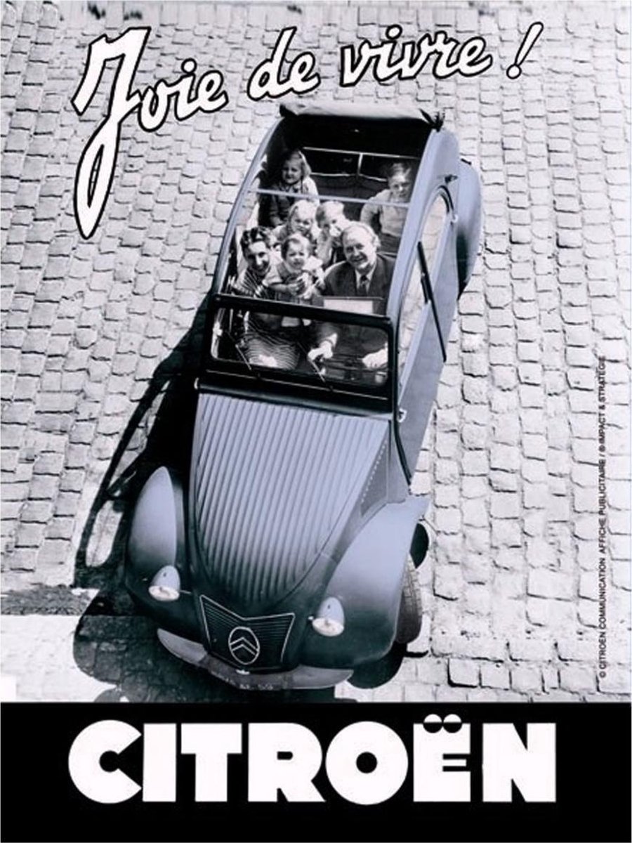 Citroën Joie De Vivre Metalen Bord - 30 x 40 cm