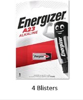 4 stuks (4 blisters a 1 stuk) Energizer Alkaline LR23 / A23 batterij 12v 55 mAh