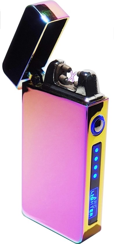 K&L Plasma Aansteker USB Dual Arc multicolor met Batterij Indicator |  bol.com