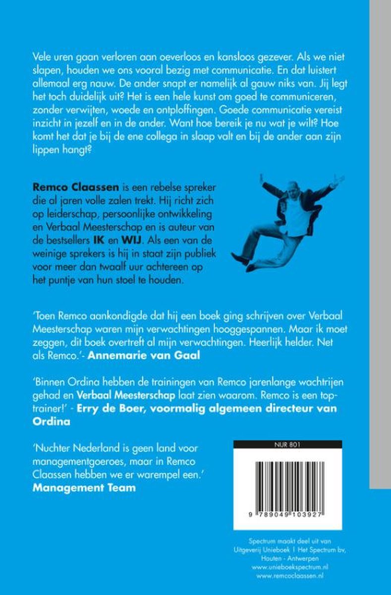 Verbaal Meesterschap - back cover