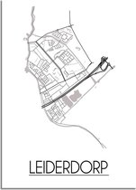 DesignClaud Leiderdorp Plattegrond poster - A2 + fotolijst zwart (42x59,4cm)