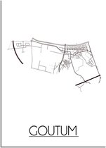 DesignClaud Goutum Plattegrond poster - A2 + fotolijst zwart (42x59,4cm)