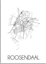 DesignClaud Roosendaal Plattegrond poster  - A3 + Fotolijst zwart (29,7x42cm)