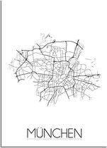 DesignClaud München Plattegrond poster A4 + Fotolijst wit