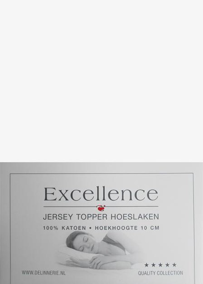 Excellence Jersey Topper Hoeslaken - Eenpersoons - 80/90x200/210 cm - White