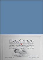 Excellence Jersey Topper Hoeslaken - Tweepersoons - 160x200/210 cm - Blue